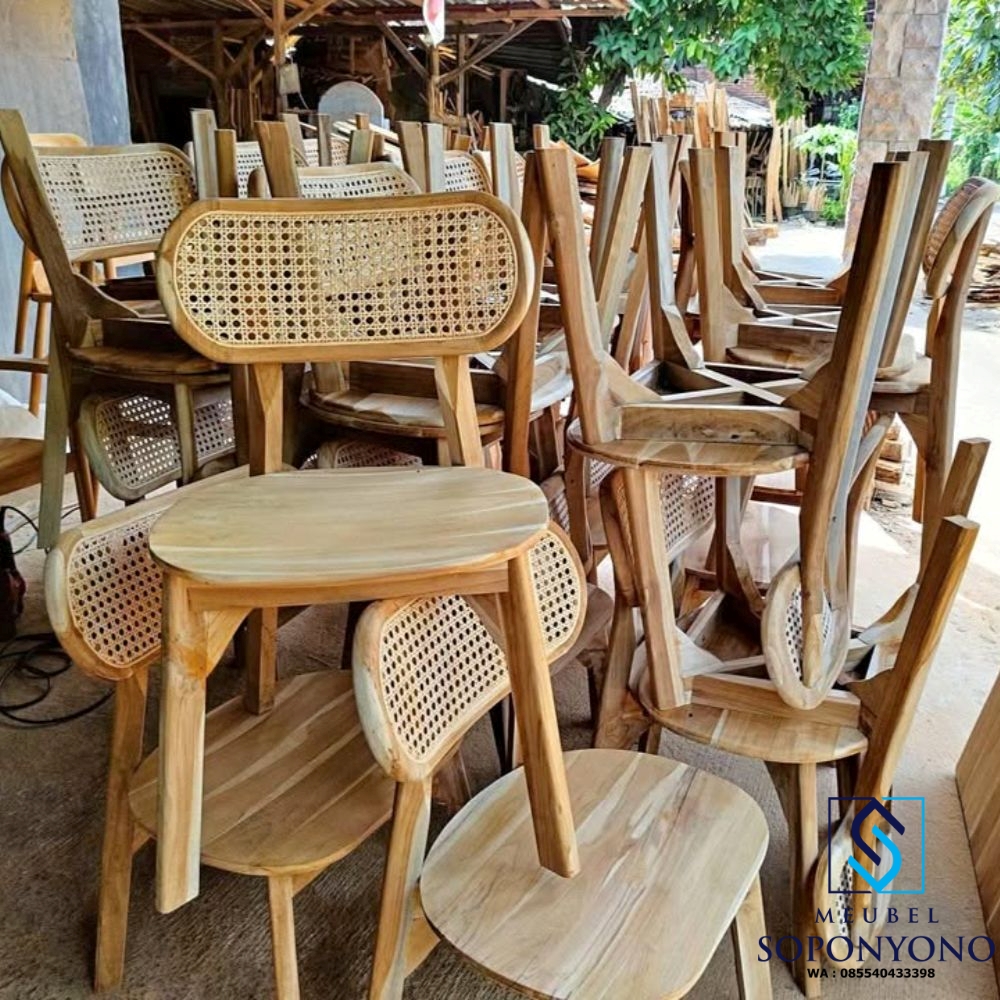 Kursi Kacang Rotan Minimalis Kayu Jati Kursi Kacang Rotan Minimalis Kayu Jati