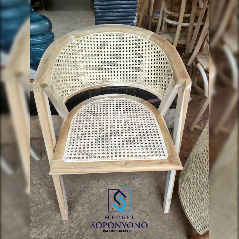 Kursi Kafe Minimalis Lenong Rotan Jati