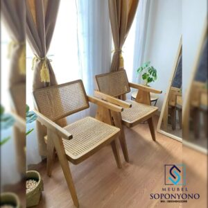 Set Kursi Bar Cafe Rotan Type A Minimalis Jati