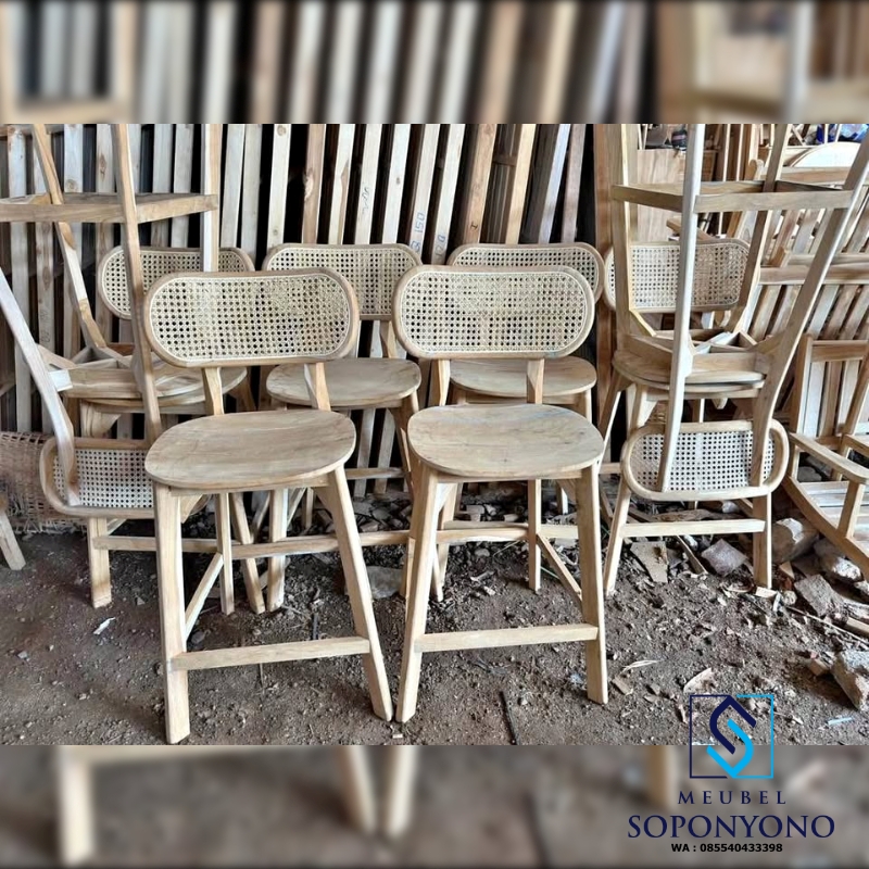 Kursi Cafe Bar Rotan Kacang Minimalis Jati Kursi Cafe Bar Rotan Kacang Minimalis Jati